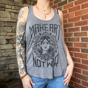 Obey giant make art not war tank